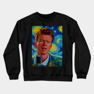 Rick Astley in starry night Crewneck Sweatshirt